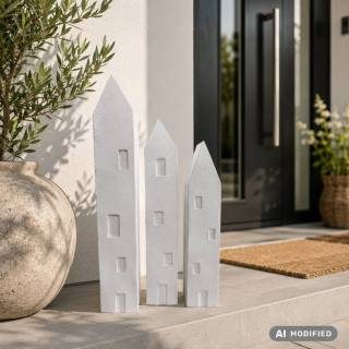 Moderne Gartendeko Betonhaus-Set "Skyline"